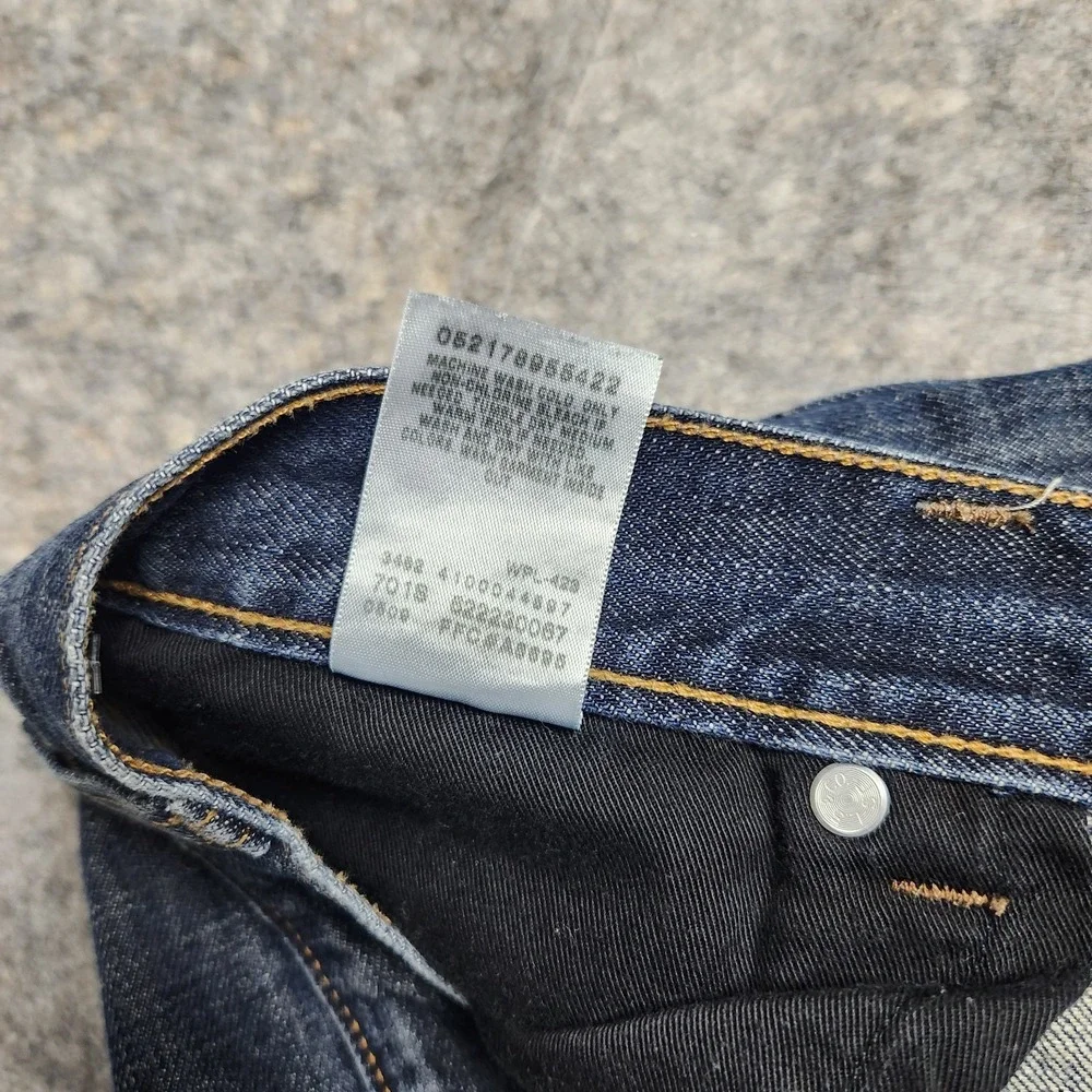 Levis 559 Button Fly Jeans Men 34x34 Blue Dark Wash Denim Whisker Faded Relaxed